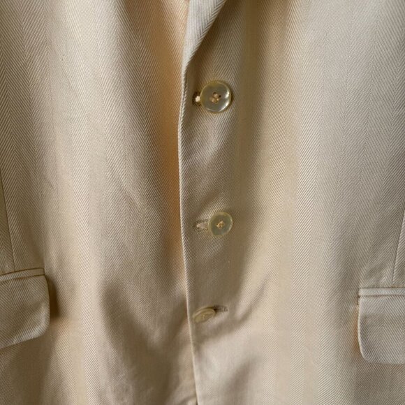 Bert Pulitzer Signature Collection Vintage Mens Yellow Silk Blazer Jacket 46R - Picture 9 of 11